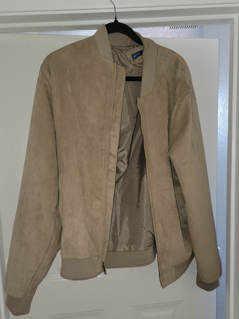 Apt. 9 Tan Suede Bomber Jacket
